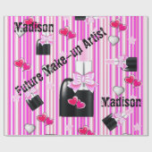 Papier Cadeau Papier à envelopper brillant, Rouge rose Bouton ro (Plat)