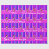 Papier Cadeau Papier à envelopper brillant talons roses Les fill (Plat)