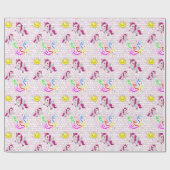 Papier Cadeau Papier à envelopper brillant Unicorne (Plat)