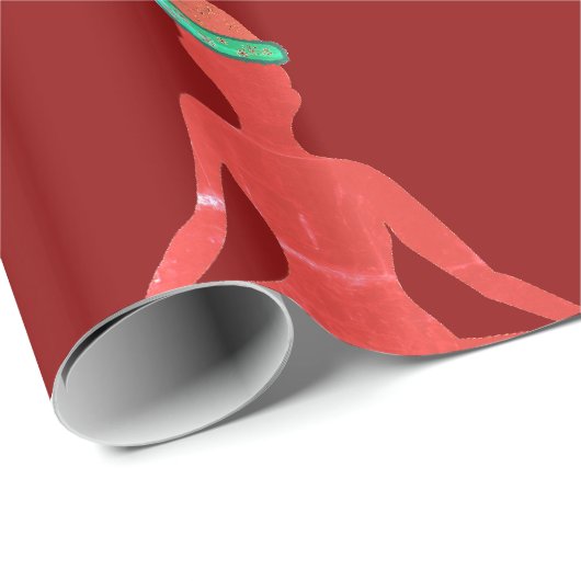 Papier Cadeau Papier à envelopper brillant Yoga Nouvel an (Coin rond)