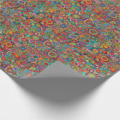 Papier Cadeau Papier à envelopper - Cercles d'art psychédéliques (Coin)