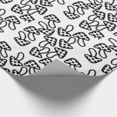 Papier Cadeau Papier à envelopper Champignons noir et blanc (Coin)