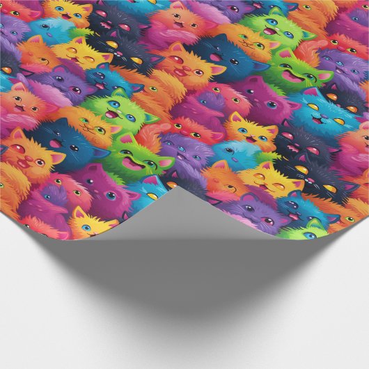 Papier Cadeau Papier à envelopper - Chats à fierté 3 (Coin)