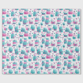 Papier Cadeau Papier à envelopper - Chats à fierté transgenre 1 (Plat)