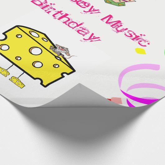 Papier Cadeau Papier à envelopper Cheesy Mouse Musique Joyeux an (Coin)