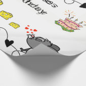 Papier Cadeau Papier à envelopper Cheesy Mousey Baisers Joyeux a (Coin)