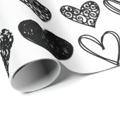 Papier Cadeau Papier à envelopper - Coeurs à motifs multiples (Coin rond)