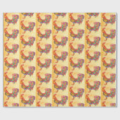 Papier Cadeau Papier à envelopper - Coq 002 (Plat)