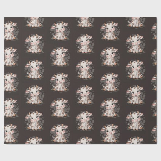 Papier Cadeau Papier à envelopper Cute Bébé vache (Couture)