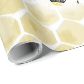 Papier Cadeau Papier à envelopper d'abeilles et d'abeilles (Coin rond)