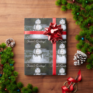 Papier Cadeau Papier à envelopper Dame de neige avec Écharpe d'é