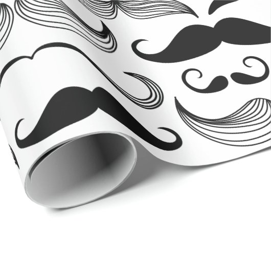 Papier Cadeau Papier à envelopper Dapper Mustaches (Coin rond)