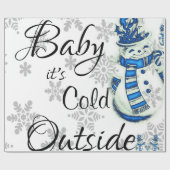 Papier Cadeau Papier à envelopper de Noël Bébé il fait froid deh (Plat)