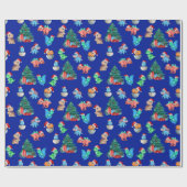 Papier Cadeau Papier à envelopper de Noël Dinosaure Enfants mign (Plat)