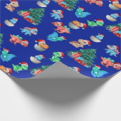 Papier Cadeau Papier à envelopper de Noël Dinosaure Enfants mign (Coin)