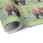 Papier Cadeau Papier à envelopper d'OURS GRIZZLY (Coin rond)