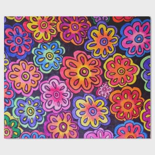 Papier Cadeau Papier à envelopper - Fleurs 01 (Plat)