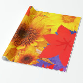 Papier Cadeau Papier à envelopper Fleurs de soleil (Déroulé)