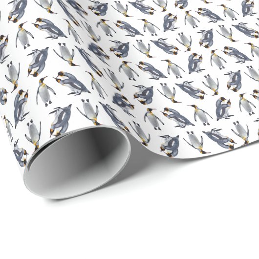 Papier Cadeau Papier à envelopper français King Penguin (Choisir (Coin rond)