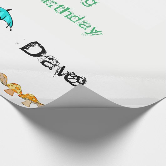 Papier Cadeau Papier à envelopper Frogging Champignons Joyeux an (Coin)