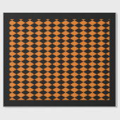 Papier Cadeau Papier à envelopper, HARLEQUIN NOIR ET ORANGE 30"  (Plat)