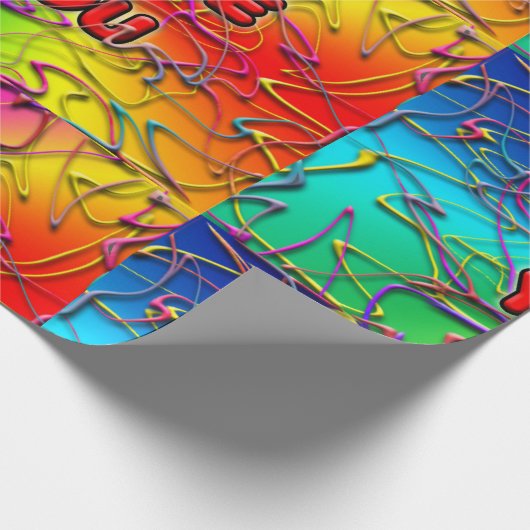 Papier Cadeau Papier à envelopper 'I Love You' (Coin)