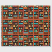 Papier Cadeau Papier à envelopper inspiré de la bibliothèque pou (Plat)