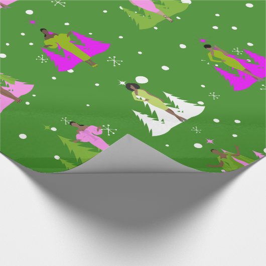 Papier Cadeau Papier à envelopper inspiré par AKA | Rose et vert (Coin)