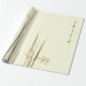 Papier Cadeau Papier à envelopper IRIS JAPONAIS IMPRIMER EN VERT (Déroulé)