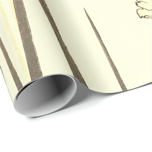Papier Cadeau Papier à envelopper IRIS JAPONAIS IMPRIMER EN VERT (Coin rond)