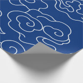 Papier Cadeau Papier à envelopper JAPONAIS NUAGE MOTIF BLEU (Coin)
