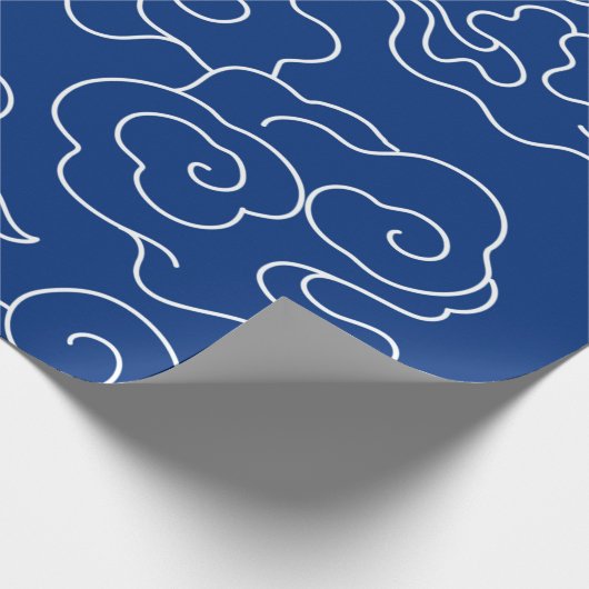 Papier Cadeau Papier à envelopper JAPONAIS NUAGE MOTIF BLEU (Coin)