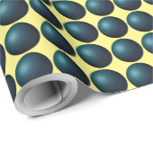 Papier Cadeau Papier à envelopper Jaune dos Ballons noirs 3D Cad (Coin rond)