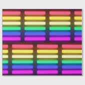 Papier Cadeau Papier à envelopper - LGBT Neon Lights Design 2 (Plat)