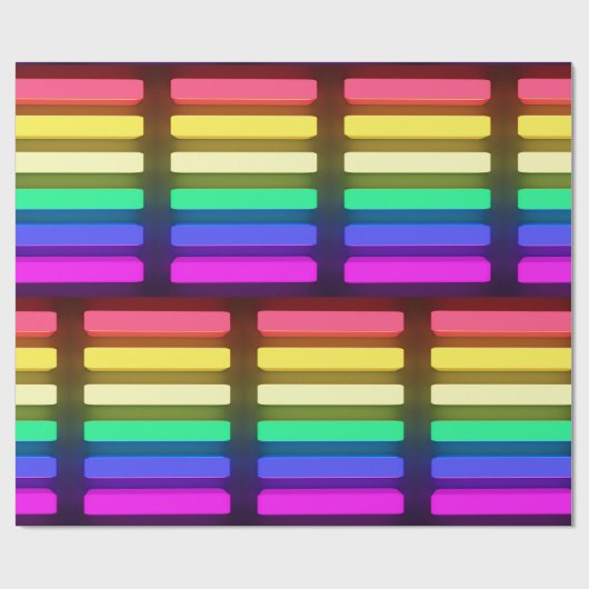 Papier Cadeau Papier à envelopper - LGBT Neon Lights Design 2 (Plat)