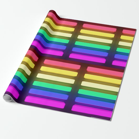 Papier Cadeau Papier à envelopper - LGBT Neon Lights Design 2 (Déroulé)