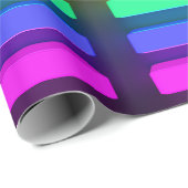 Papier Cadeau Papier à envelopper - LGBT Neon Lights Design 2 (Coin rond)