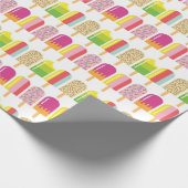 Papier Cadeau Papier à envelopper - Lollies de glace rose, verte (Coin)