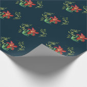 Papier Cadeau Papier à envelopper Motif orange Lily vert (Coin)