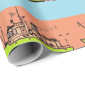 Papier Cadeau Papier à envelopper, nautique (Coin rond)
