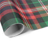 Papier Cadeau Papier à envelopper Noël Vacances Vert Rouge Plaid (Coin rond)