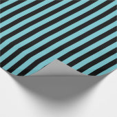 Papier Cadeau Papier à envelopper - noir et rayures Aqua (Coin)