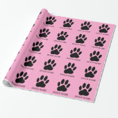 Papier Cadeau Papier à envelopper noir et rose pour chien (Déroulé)