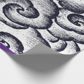 Papier Cadeau Papier à envelopper NUAGES JAPONAIS PURPLE TRIM (Coin)