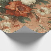Papier Cadeau Papier à envelopper - Orange brûlé, Crème, Vert mo (Coin)