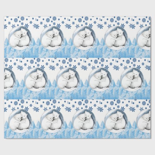 Papier Cadeau Papier à envelopper Ours polaire (Plat)