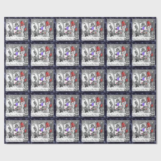 Papier Cadeau Papier à envelopper peint Snowman (Plat)