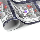 Papier Cadeau Papier à envelopper peint Snowman (Coin rond)