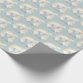 Papier Cadeau Papier à envelopper personnalisable Baby Boy Eleph (Coin)