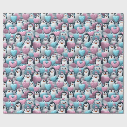 Papier Cadeau Papier à envelopper - Pingouins à fierté transgenr (Plat)